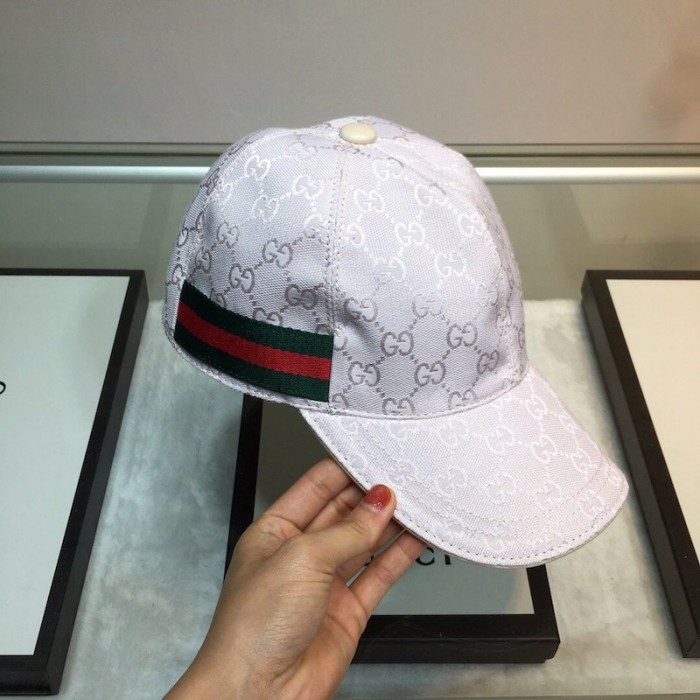 G*u*i original gg canvas baseball hat with web white