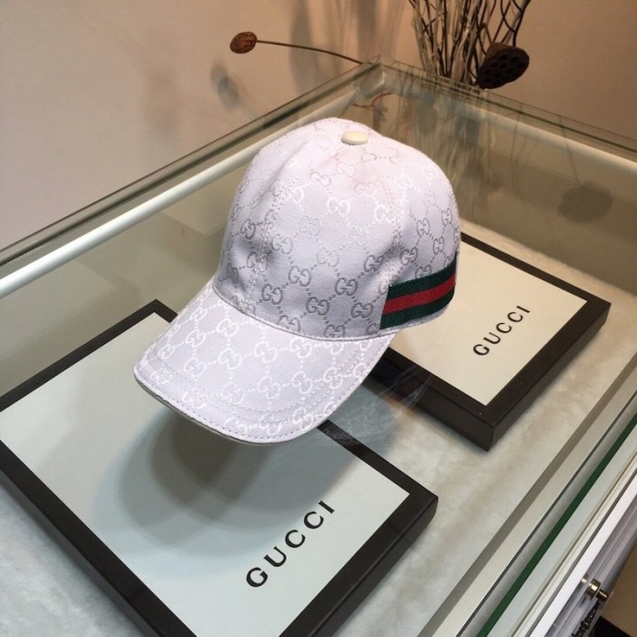 G*u*i original gg canvas baseball hat with web white