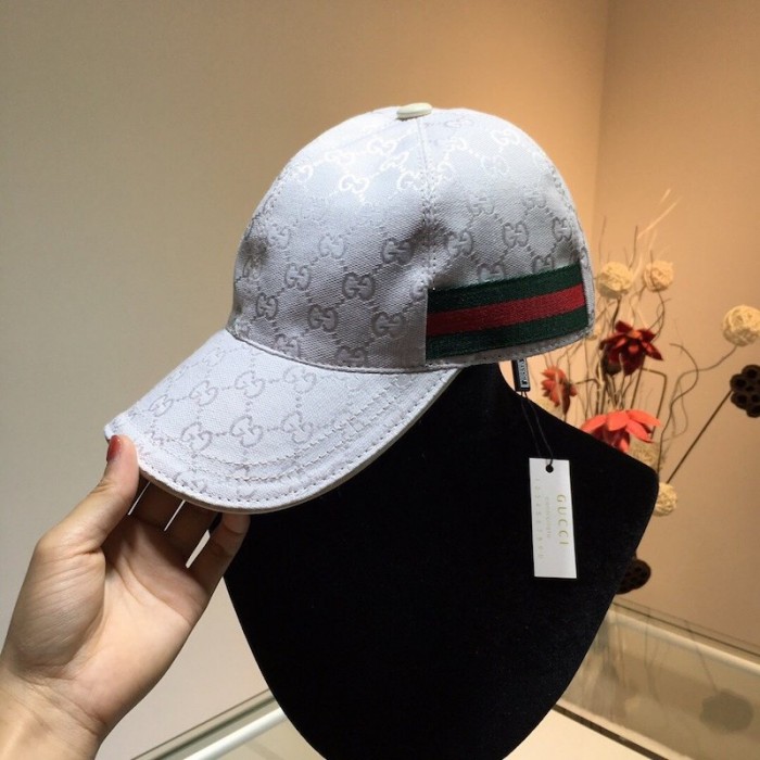G*u*i original gg canvas baseball hat with web white