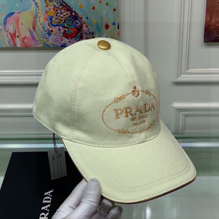 Pra*a cotton baseball cap beige