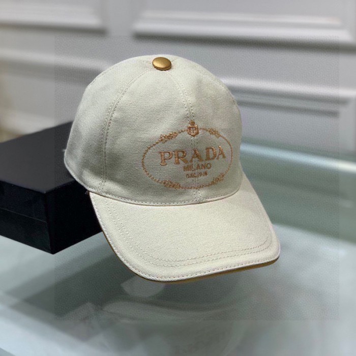 Pra*a cotton baseball cap beige