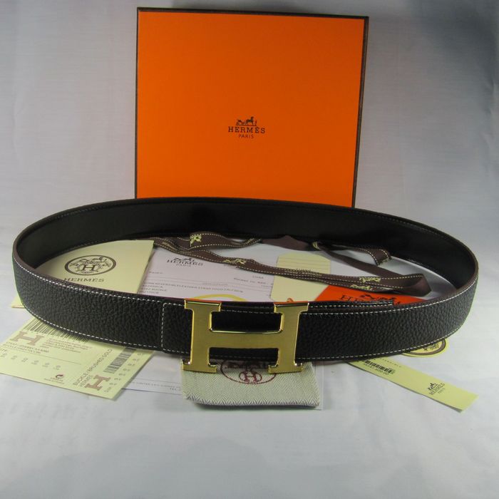 H**mes reversible togo leather 38mm belt black