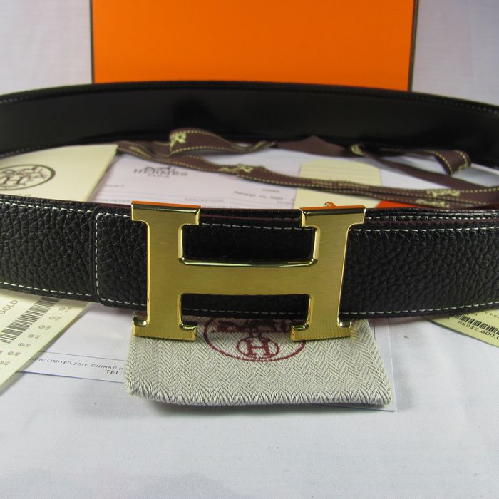 H**mes reversible togo leather 38mm belt black