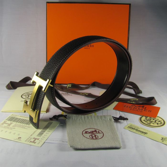 H**mes reversible togo leather 38mm belt black