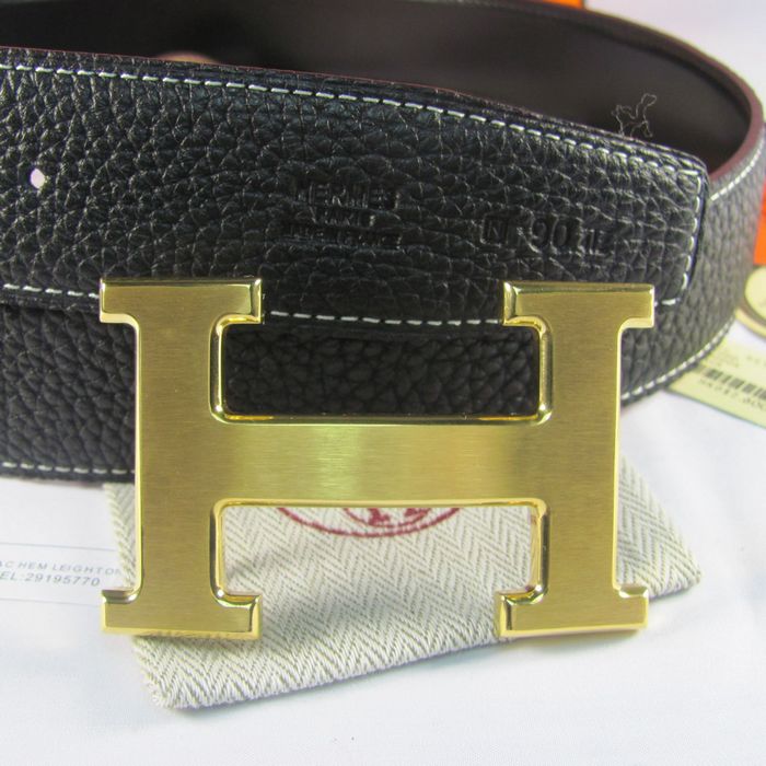 H**mes reversible togo leather 38mm belt black