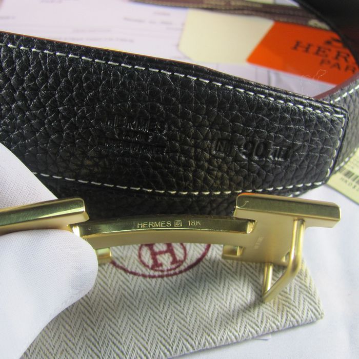 H**mes reversible togo leather 38mm belt black