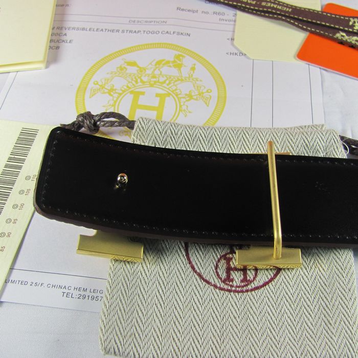 H**mes reversible togo leather 38mm belt blue