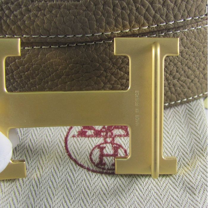H**mes reversible togo leather 38mm belt grey