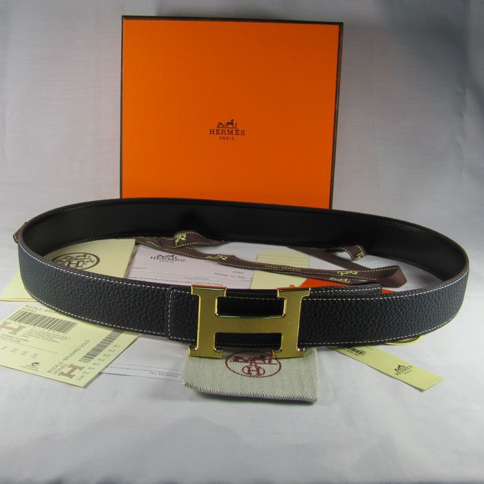 H**mes reversible togo leather 38mm belt navy