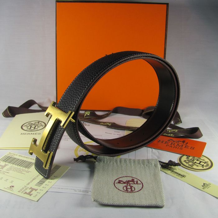 H**mes reversible togo leather 38mm belt navy