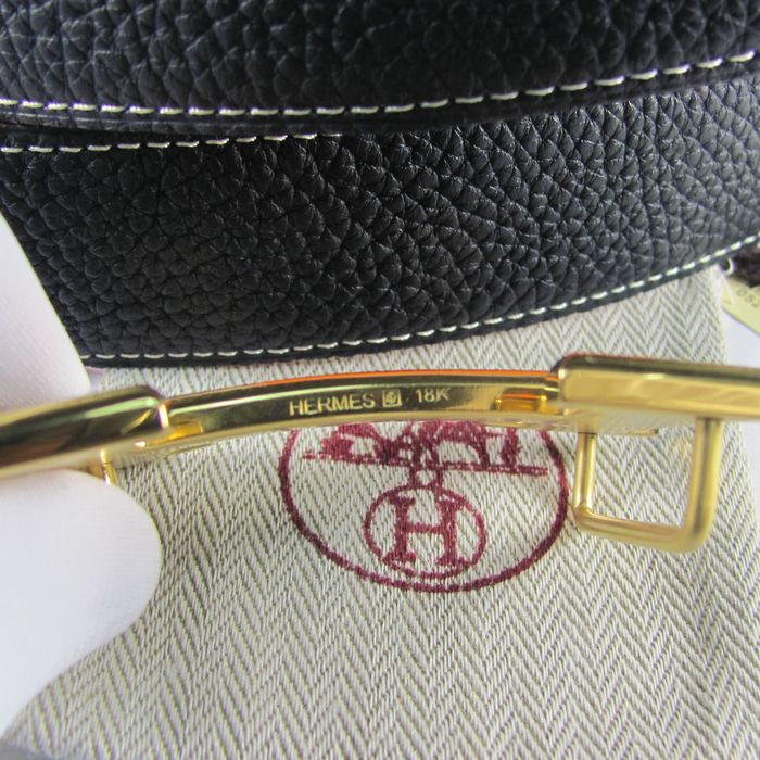 H**mes reversible togo leather 38mm belt navy