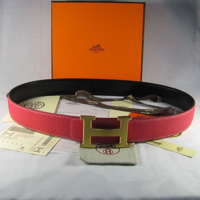 H**mes reversible togo leather 38mm belt peach