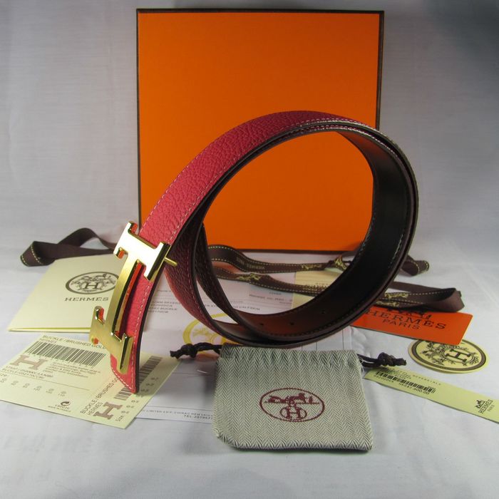 H**mes reversible togo leather 38mm belt peach