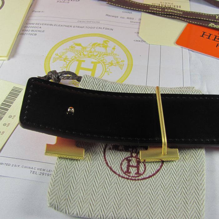 H**mes reversible togo leather 38mm belt peach