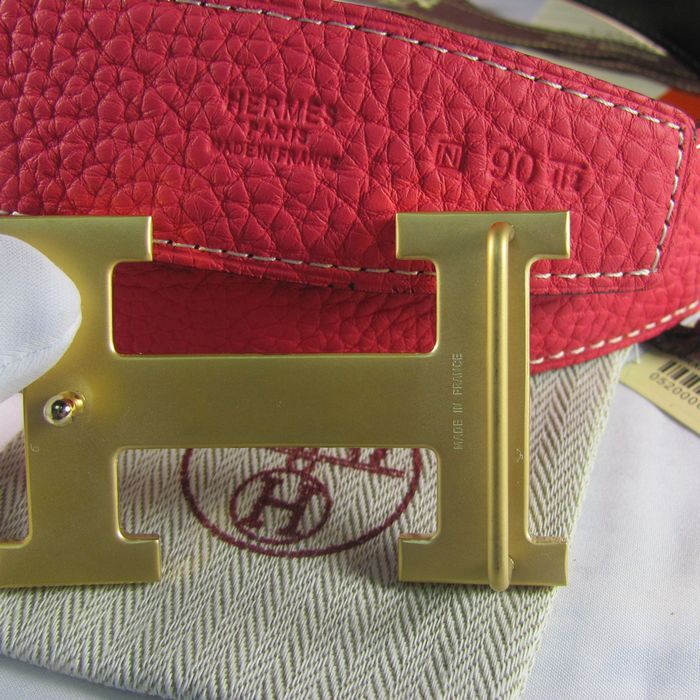 H**mes reversible togo leather 38mm belt peach