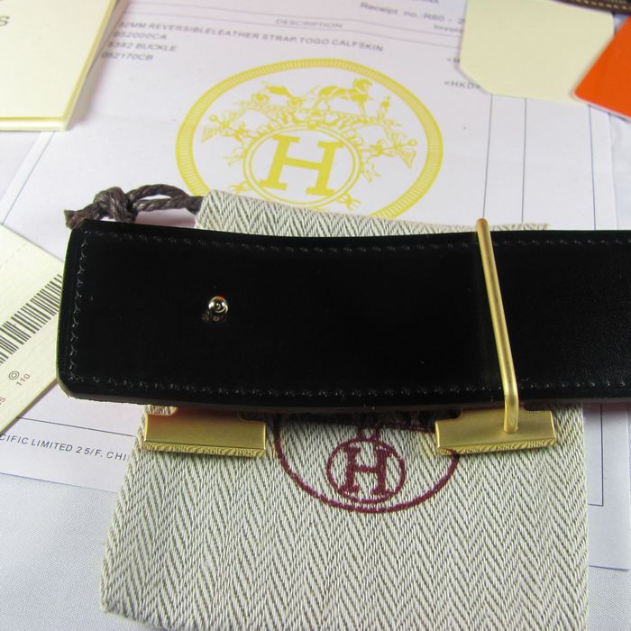H**mes reversible togo leather 38mm belt red