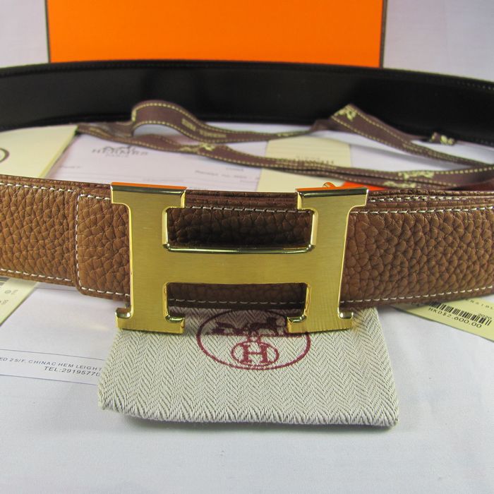 H**mes reversible togo leather 38mm belt tan