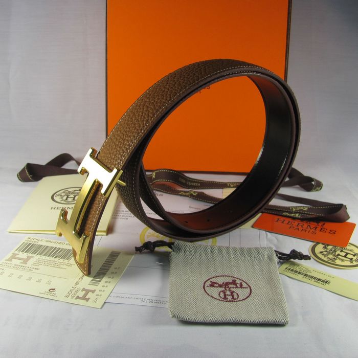 H**mes reversible togo leather 38mm belt tan