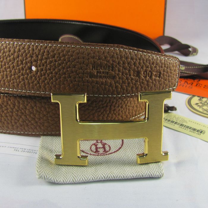 H**mes reversible togo leather 38mm belt tan