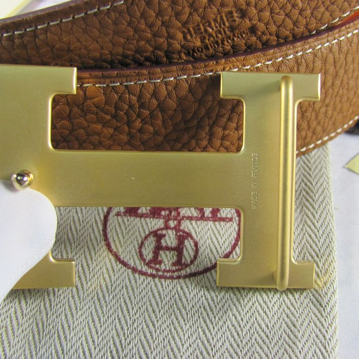 H**mes reversible togo leather 38mm belt tan