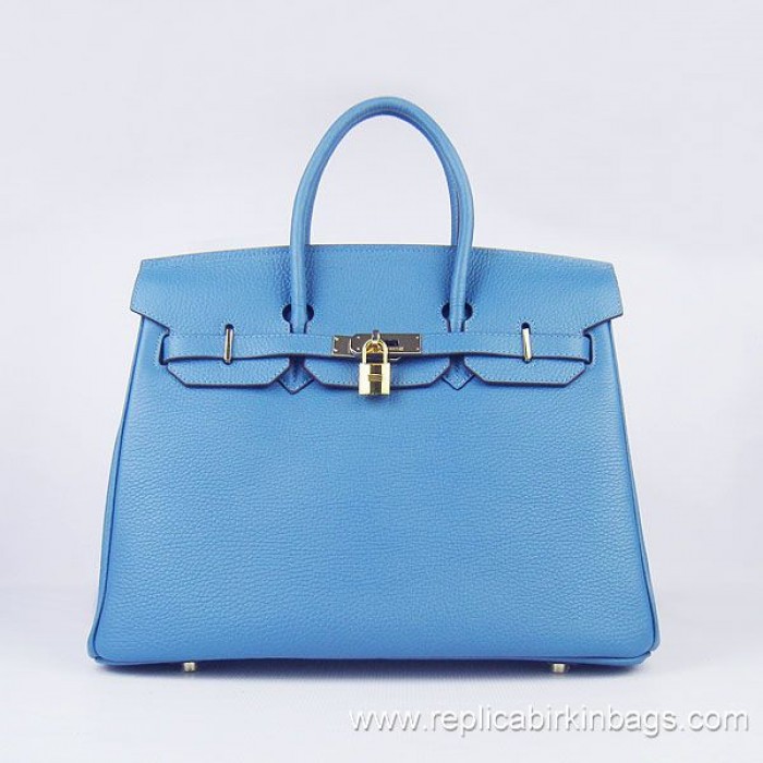 H**mes birkin 35cm togo leather blue jean