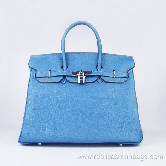 H**mes birkin 35cm togo leather blue jean
