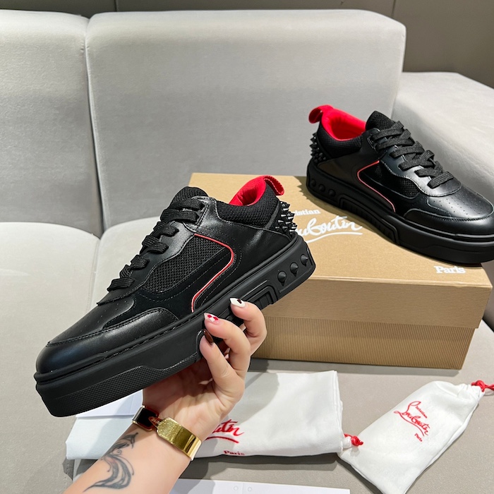 Ch**an louboutin astroloubi black calf leather sneaker