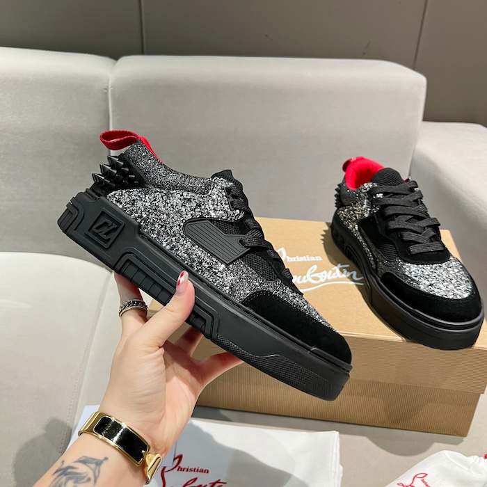 Ch**an louboutin astroloubi black strass calf leather sneaker