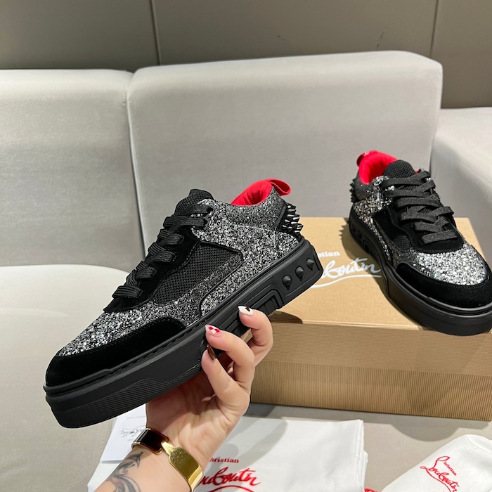 Ch**an louboutin astroloubi black strass calf leather sneaker
