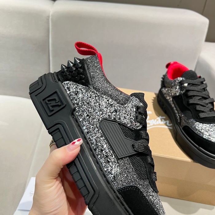 Ch**an louboutin astroloubi black strass calf leather sneaker