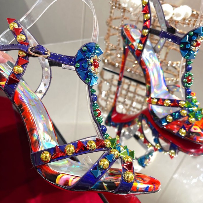 top quality Ch**an louboutin goldora sandal 100mm mix multi