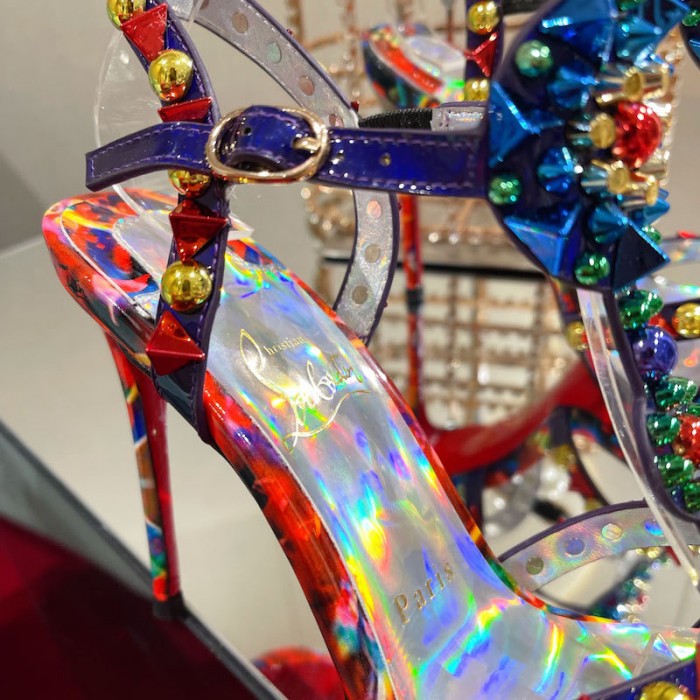 top quality Ch**an louboutin goldora sandal 100mm mix multi