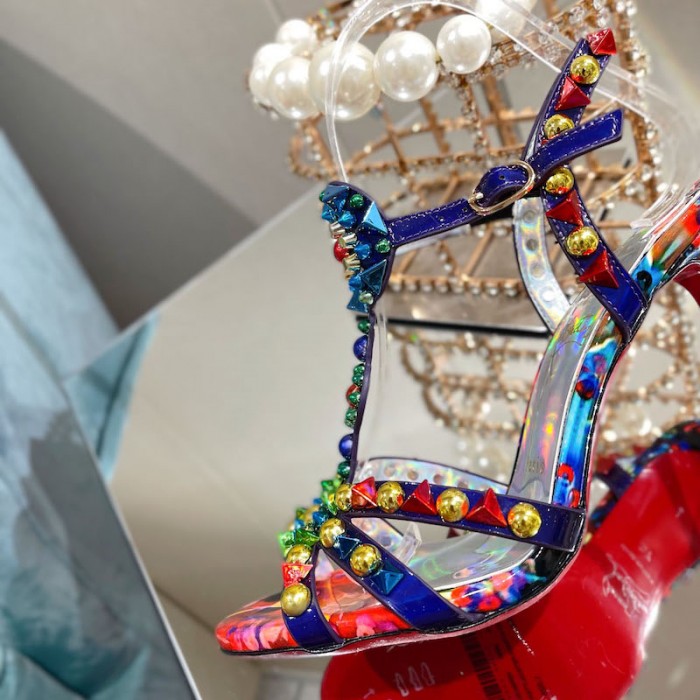 top quality Ch**an louboutin goldora sandal 100mm mix multi