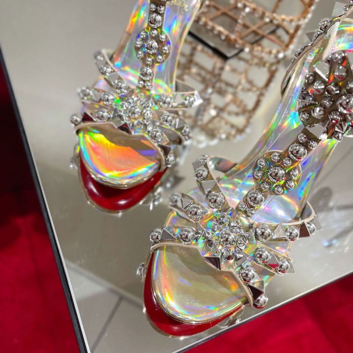 top quality Ch**an louboutin goldora sandal 100mm gold