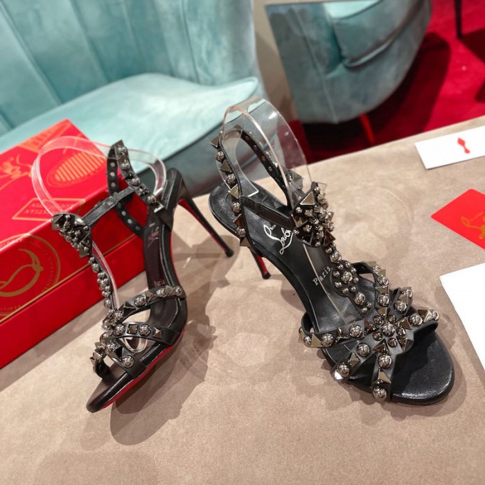 top quality Ch**an louboutin goldora sandal 100mm black