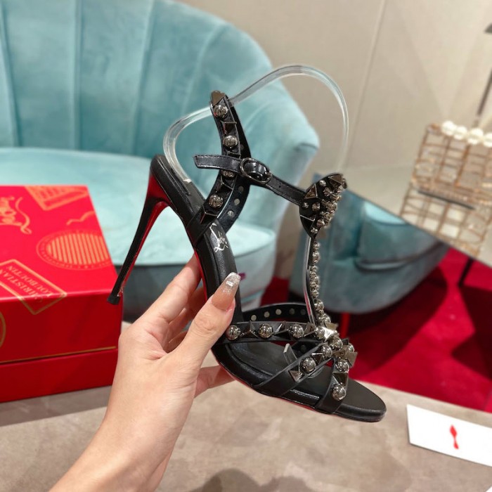 top quality Ch**an louboutin goldora sandal 100mm black