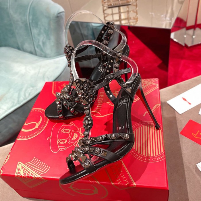 top quality Ch**an louboutin goldora sandal 100mm black