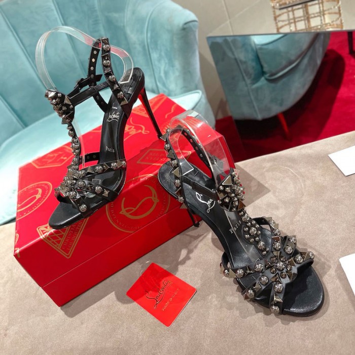 top quality Ch**an louboutin goldora sandal 100mm black