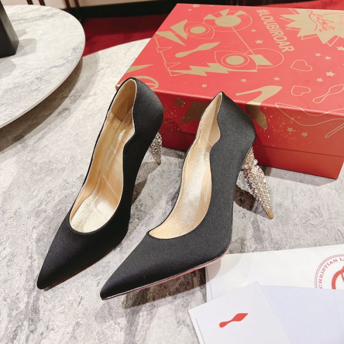 Ch**an louboutin lipstrass pump 100 mm black
