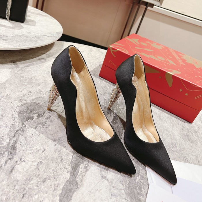 Ch**an louboutin lipstrass pump 100 mm black