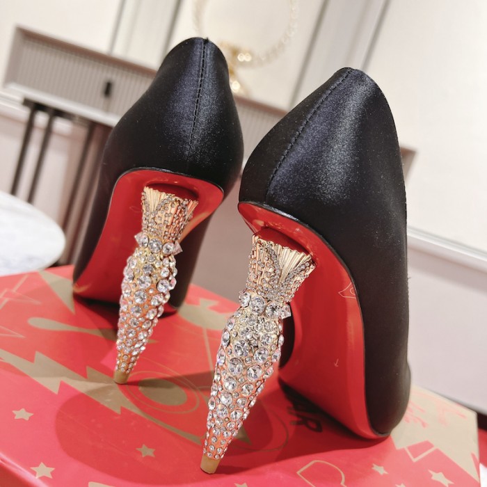 Ch**an louboutin lipstrass pump 100 mm black
