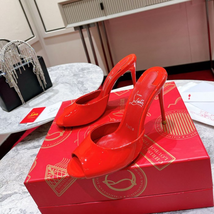 top quality Ch**an louboutin me dolly 100mm heel sandal patent red