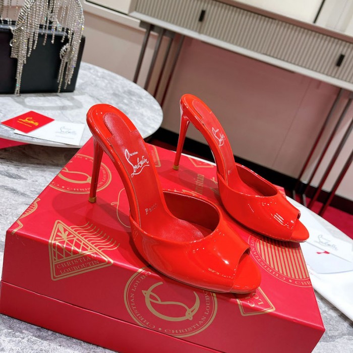 top quality Ch**an louboutin me dolly 100mm heel sandal patent red