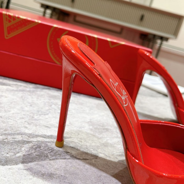 top quality Ch**an louboutin me dolly 100mm heel sandal patent red