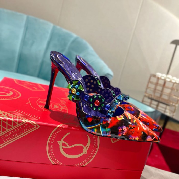 top quality Ch**an louboutin mmiss goldora patent leather pump 100mm