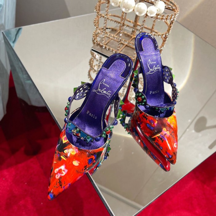 top quality Ch**an louboutin mmiss goldora patent leather pump 100mm