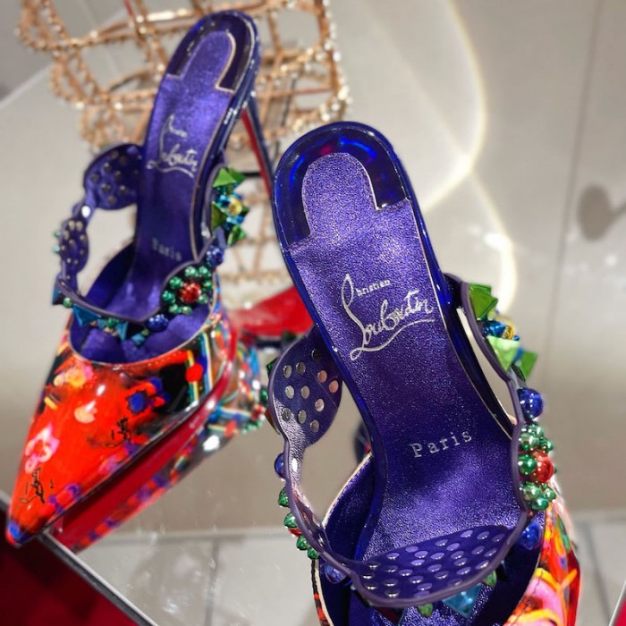 top quality Ch**an louboutin mmiss goldora patent leather pump 100mm
