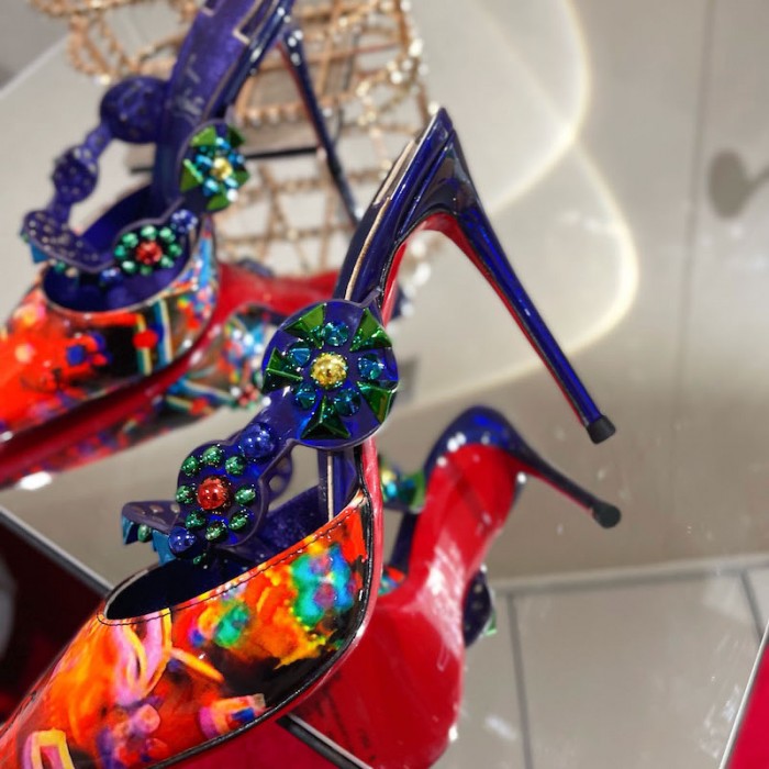 top quality Ch**an louboutin mmiss goldora patent leather pump 100mm
