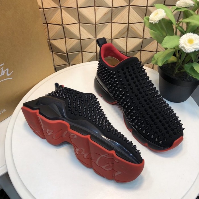 Ch**an louboutin spike sock flat sneakers black
