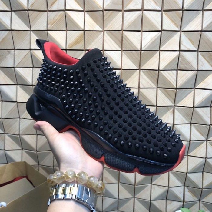 Ch**an louboutin spike sock flat sneakers black